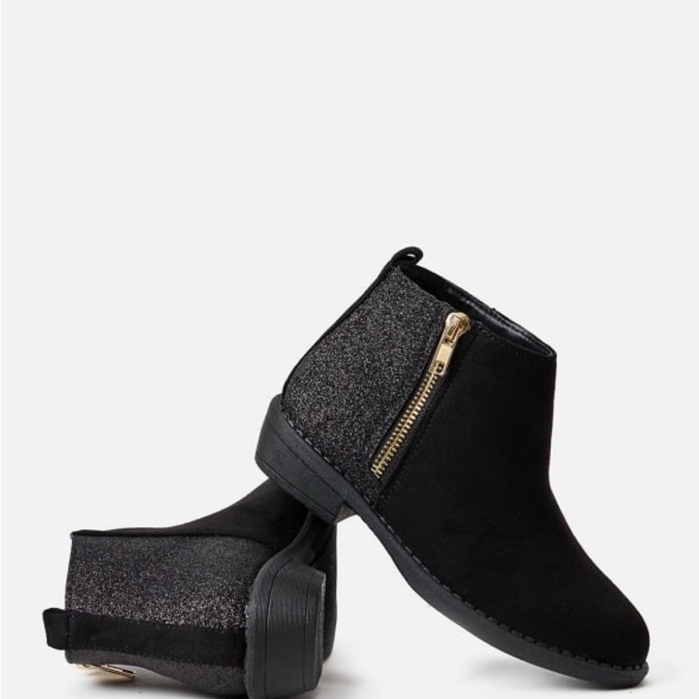 Fabkids Black Sparkle Ankle Boots